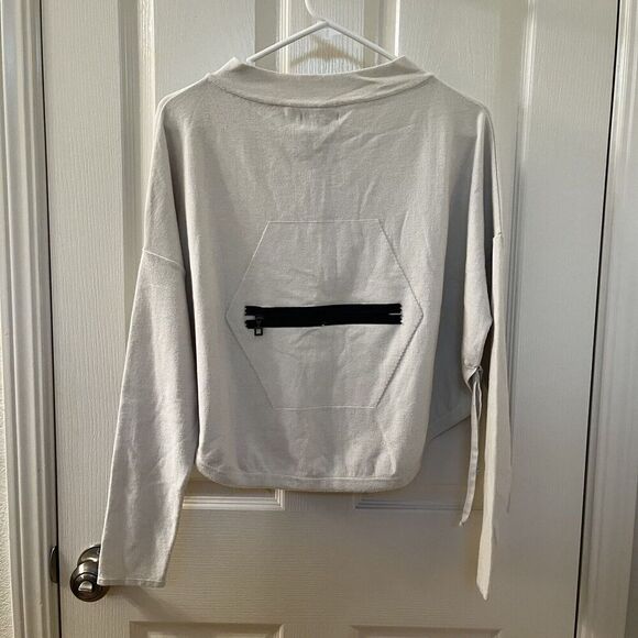 Sarah Pacini 2-Way Zip Cropped Cardigan Sweater Back Zip Details Womens One Size - Picture 16 of 16